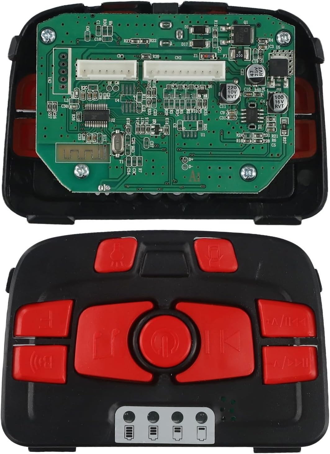 12V 24V Electric Vehicle Central Control Switch Panel Music Playback Power Display Speed Adjustment Controller for Baby Carriage Stroller Kids Ride On Car Electric Scooter(A 12V)