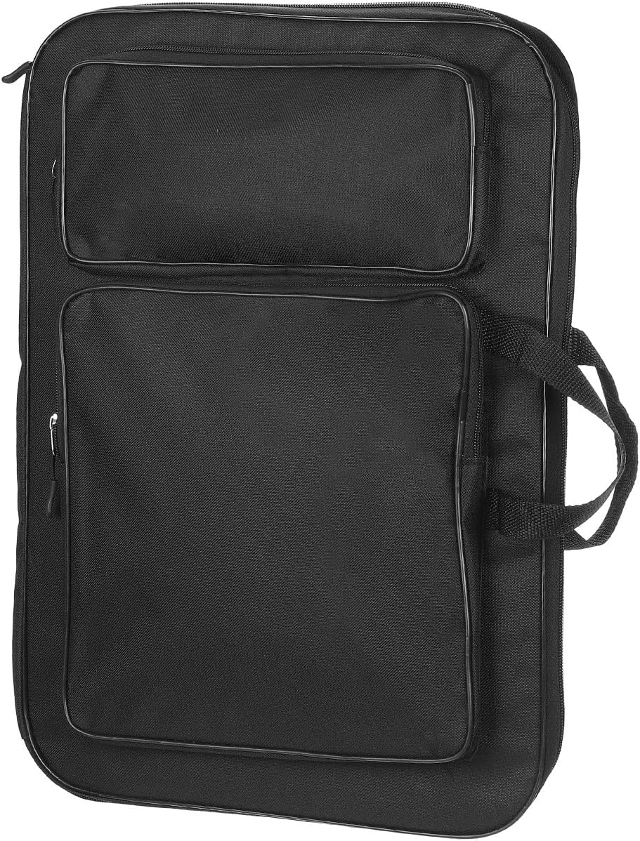 PATIKIL 14.2" x 19.3" Drawing Backpack, Drawing Handbag Storage Organizer Folder for Artist Drawing Art Portfolio, Black