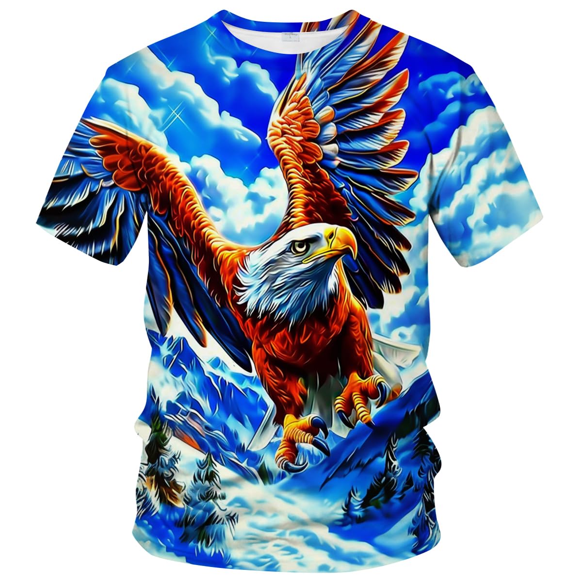 LAOLIUSN Novelty Men's American Bald Eagle T-Shirt Funny Eagle Graphic Tee Shirt