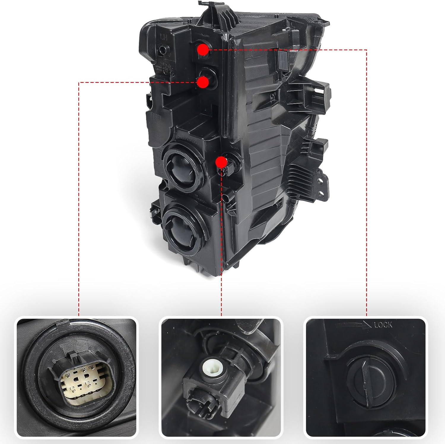 Huray Headlight Assembly for Chevy Silverado 2020 2021 2022 2023 [2500HD 3500HD] [Halogen Type] [OE Replacement] [Custom/LT/Work Truck] Head Lamp Factory Style Light (Driver Side (Left))