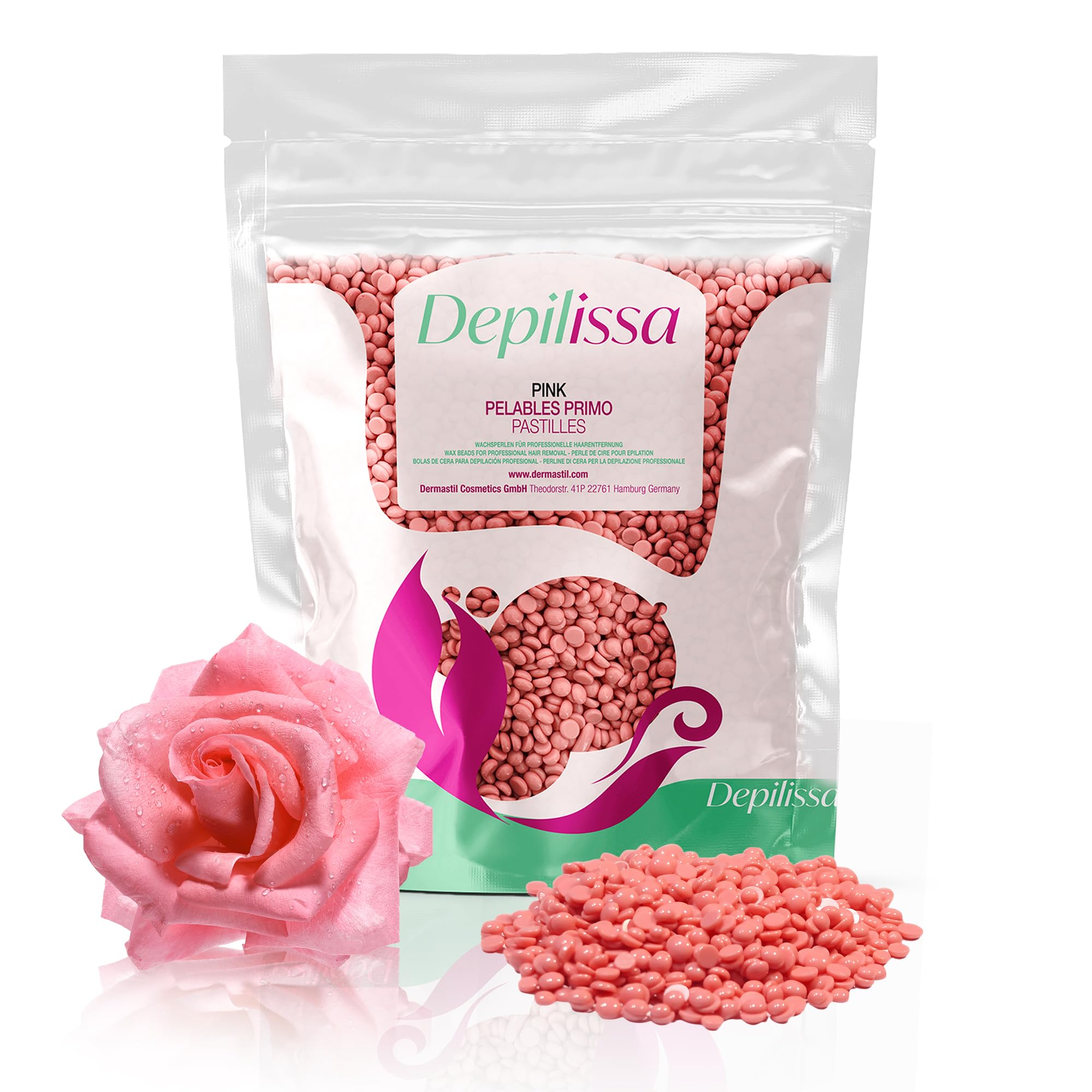 Pink Hard Wax Beads 14.1 oz – Stripless Brazilian Wax Beads for Face, Bikini & Sensitive Skin – Low-Temperature Hard Wax for Women & Men – Removes