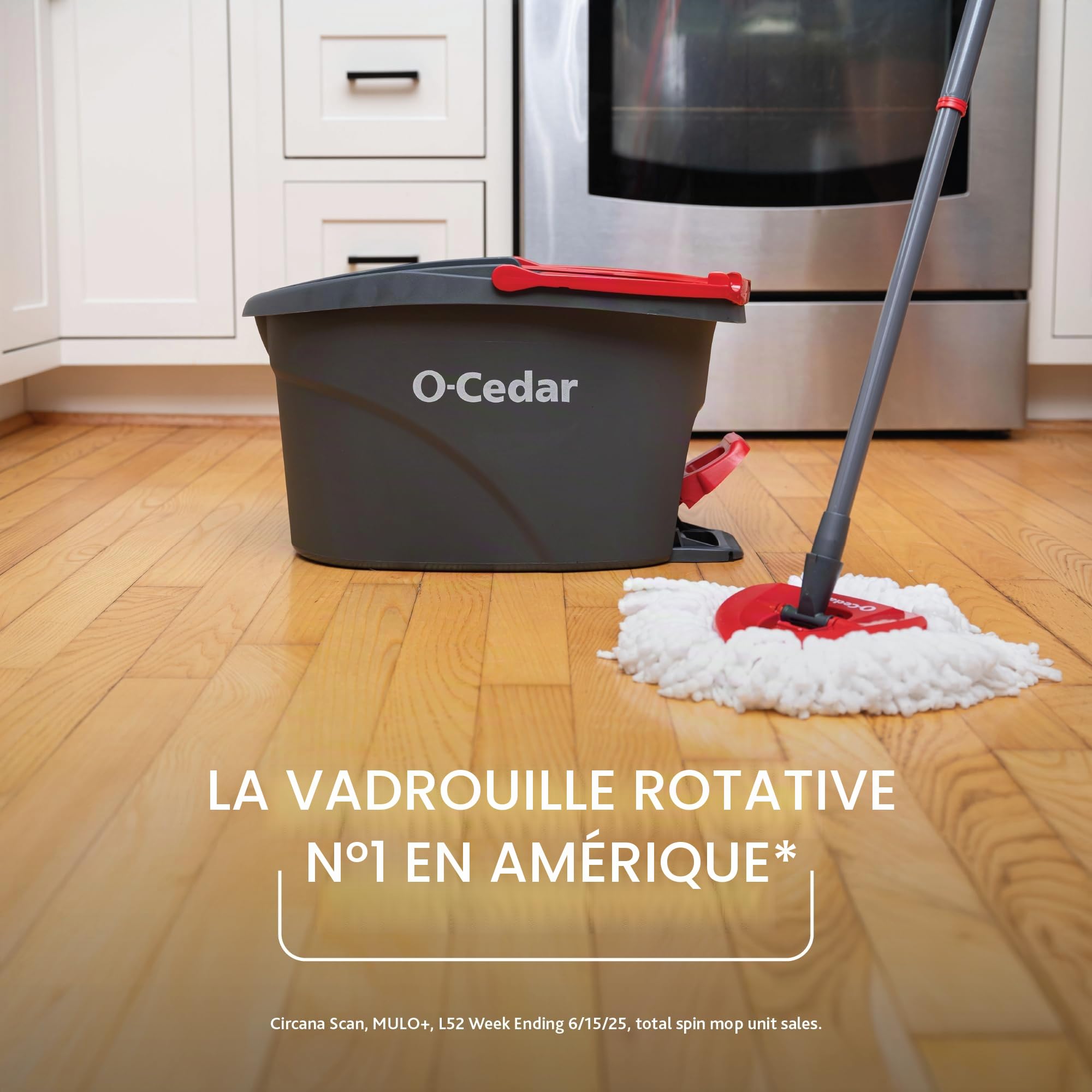O-Cedar Easywring Ensemble Comprenant Un Balai serpillère en Microfibre, Un Seau de Nettoyage pour sols et 3 recharges supplémentaires
