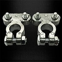 Vista 4 de Ampper Extremos de terminal de batería de aleación de plomo resistente, terminales de batería de poste superior, juego de abrazaderas para vehículos