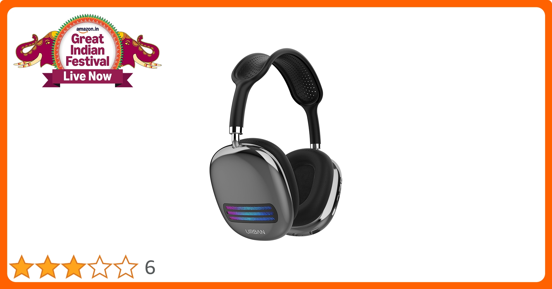 ミュージック hi URBAN HX10 Headphones with 40mm Driver Full Range Speaker