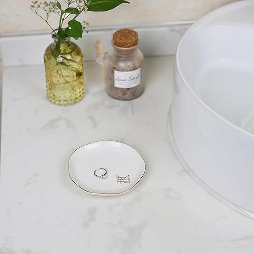 Miniatura 2 de EYONGLION Plato de anillo de conejo de Pascua, bandeja de joyería de conejo animal, regalos del año del conejo para mujer, decoración de plato de