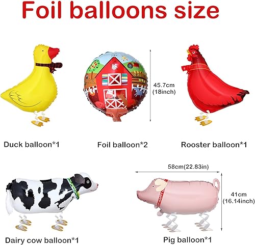 Miniatura 3 de Sumind Decoraciones de fiesta de cumpleaños de granja, animales de granja, temática de vaca, suministros de fiesta de cumpleaños, decoración de