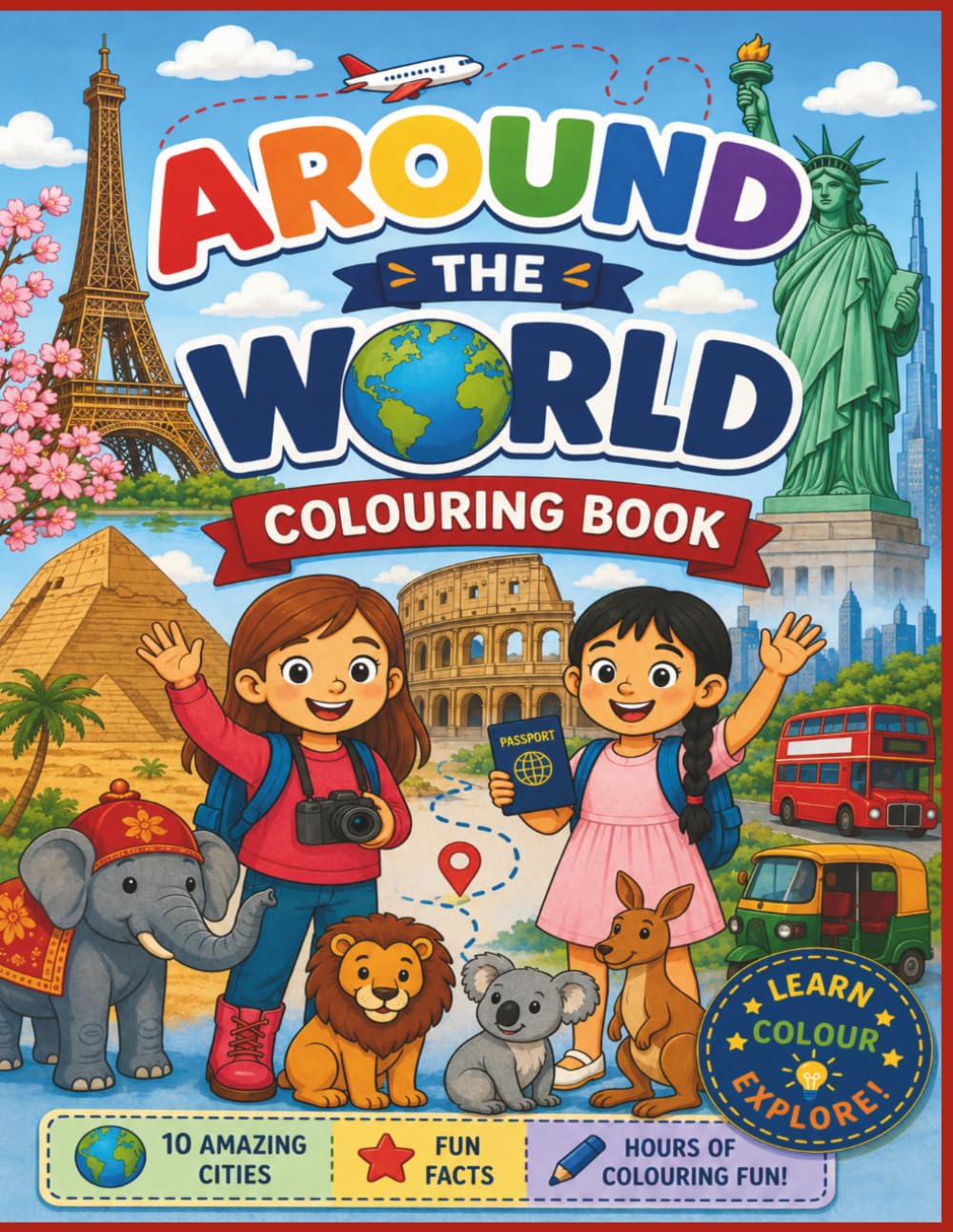Around the World Colouring Book: Colour, Learn & Explore – 10 Cities to Discover for Curious Kids Ages 6–8