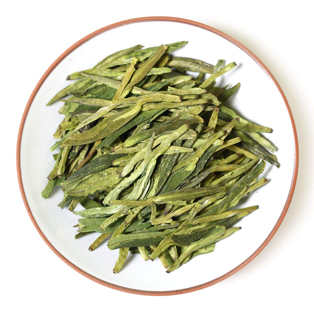 GOARTEA100g / 3.5oz Premium Spring Anji Bai Cha Long Jing White Dragon Well Loose Leaf Chinese Green Tea