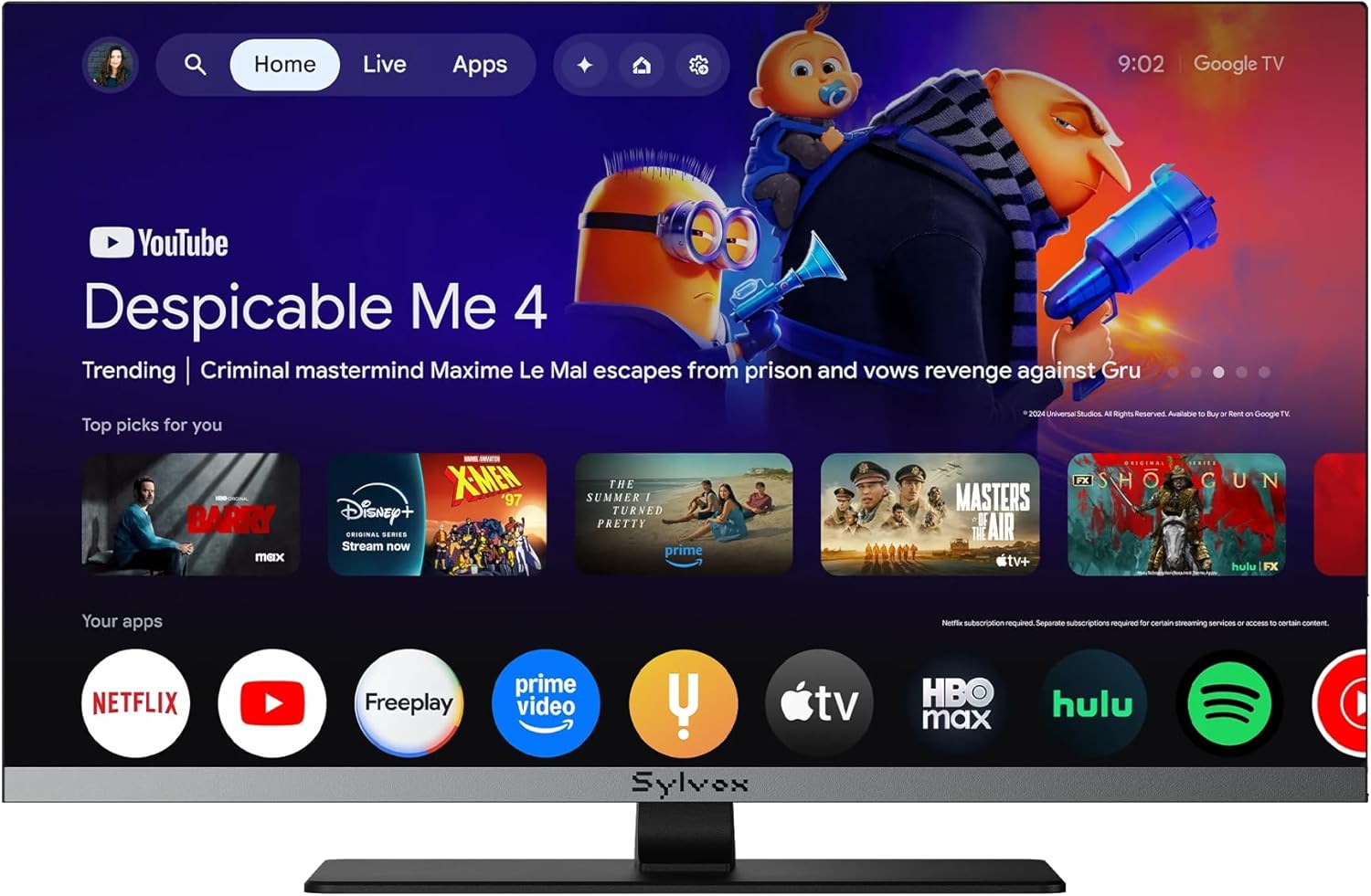 SYLVOX 22'' Smart RV TV, 12V/24V Google TV with Built-in DVD Player, 1080P Full HD RV Television, Anti-Vibration Design, Wide Voltage Protection (9–32V), Ultra-Narrow bezels(Limo Series 2026)