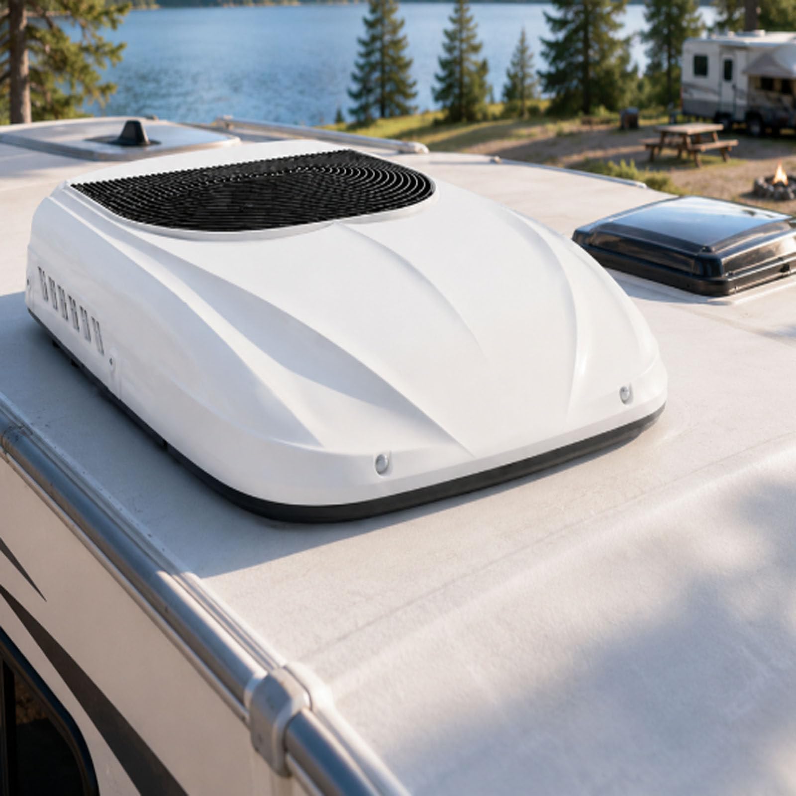 Mothdust 12V Dc Rooftop Air Conditioner Portable Rv Parking Ac Unit With Remote