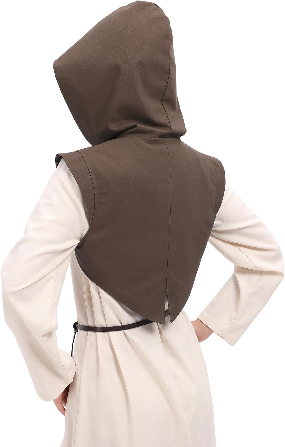 Medieval Hood Cowl Hat Renaissance Short Cape Vintage Cloak Ranger Cosplay Costume LARP