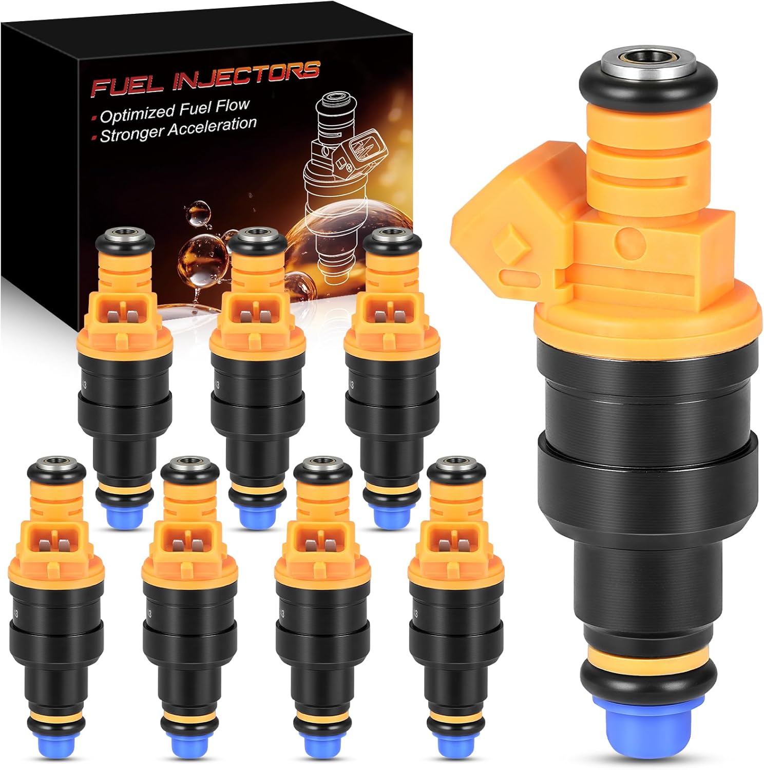 0280150943 8 Pack Fuel Injectors Fit For:-Lincoln Navigator 1998-1999 5.4L, Town Car 1991-1994 4.6L For:-Ford 1989-2005 F150 F250 F350 E150 E250 E350 Bronco for:-Mustang 5.0L 5.8L