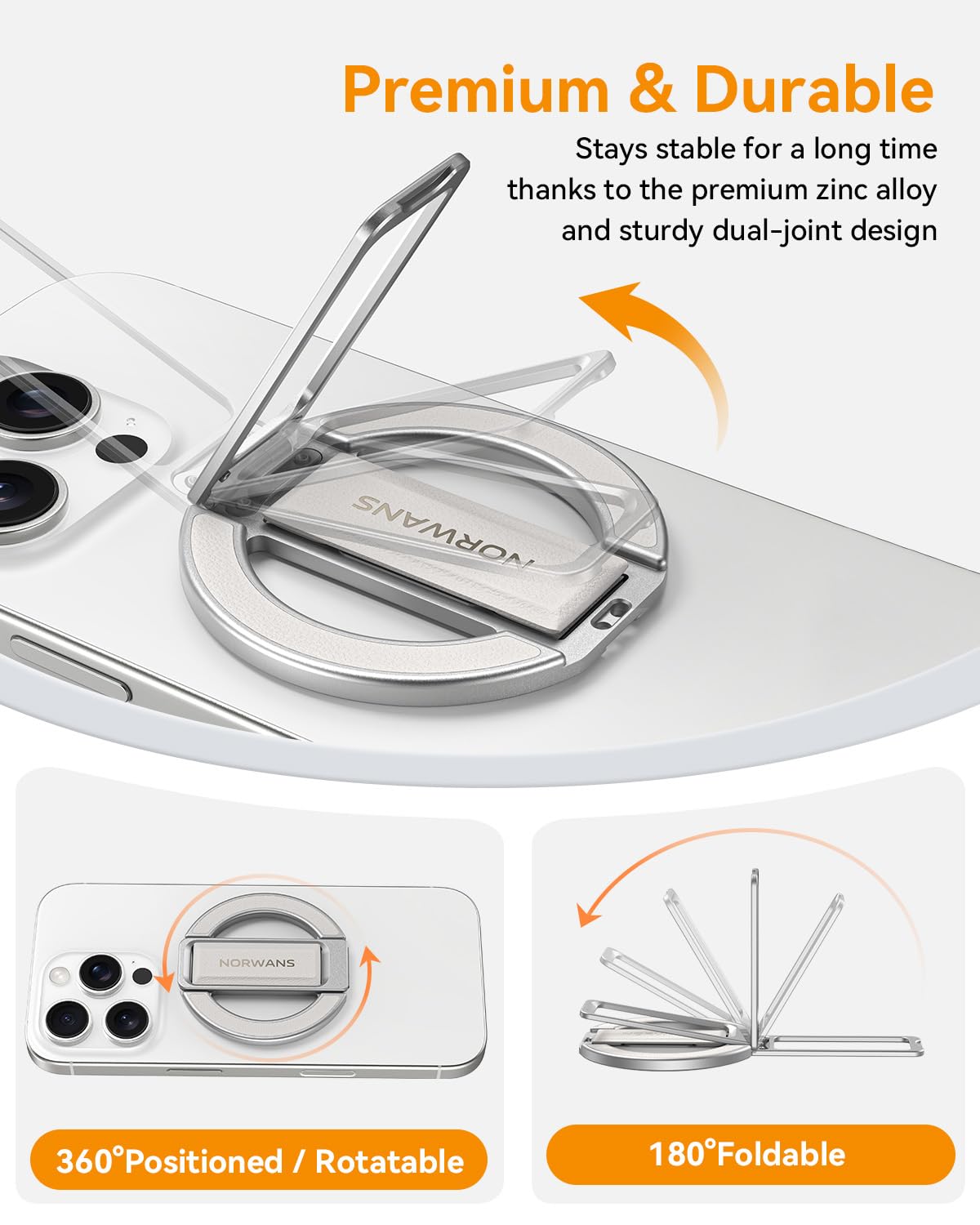 MagSafe Handy-Griff für magnetische Handy-Ringhalterung mit Magsafe-Ständer, kompatibel, abnehmbarer Handy-Griff für iPhone, iPad und Smartphones, kompatibel mit magnetischer Autohalterung