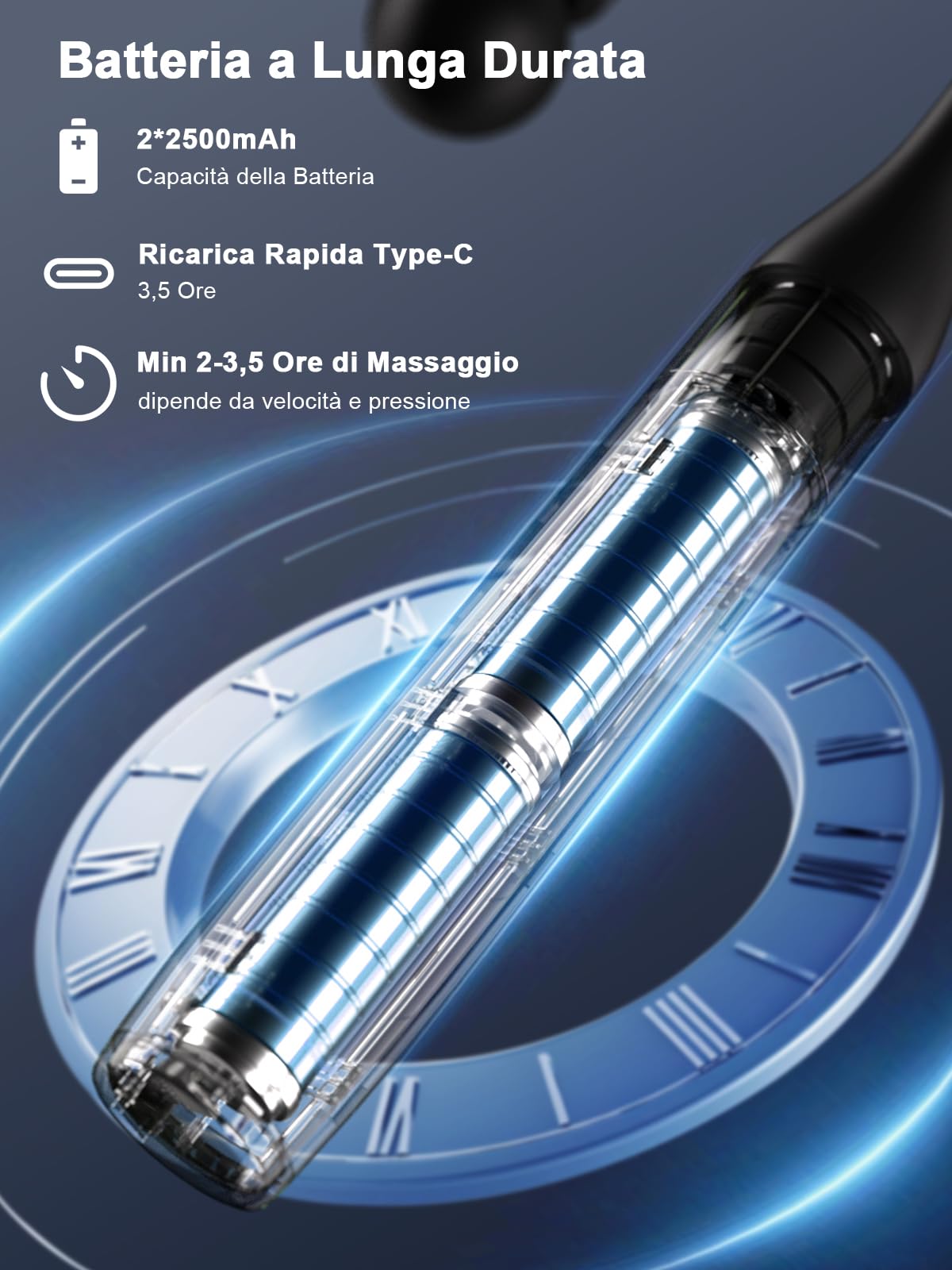 Mebak M3 Massagepistole Massagegerät Muskel Massage Gun 2 in 1 Transformierbare Massagepistole 5-Speed Elektrisches Ultra Quiet Handgerät Massage Pistole für Rücken, Schulter und Körper Entspannung