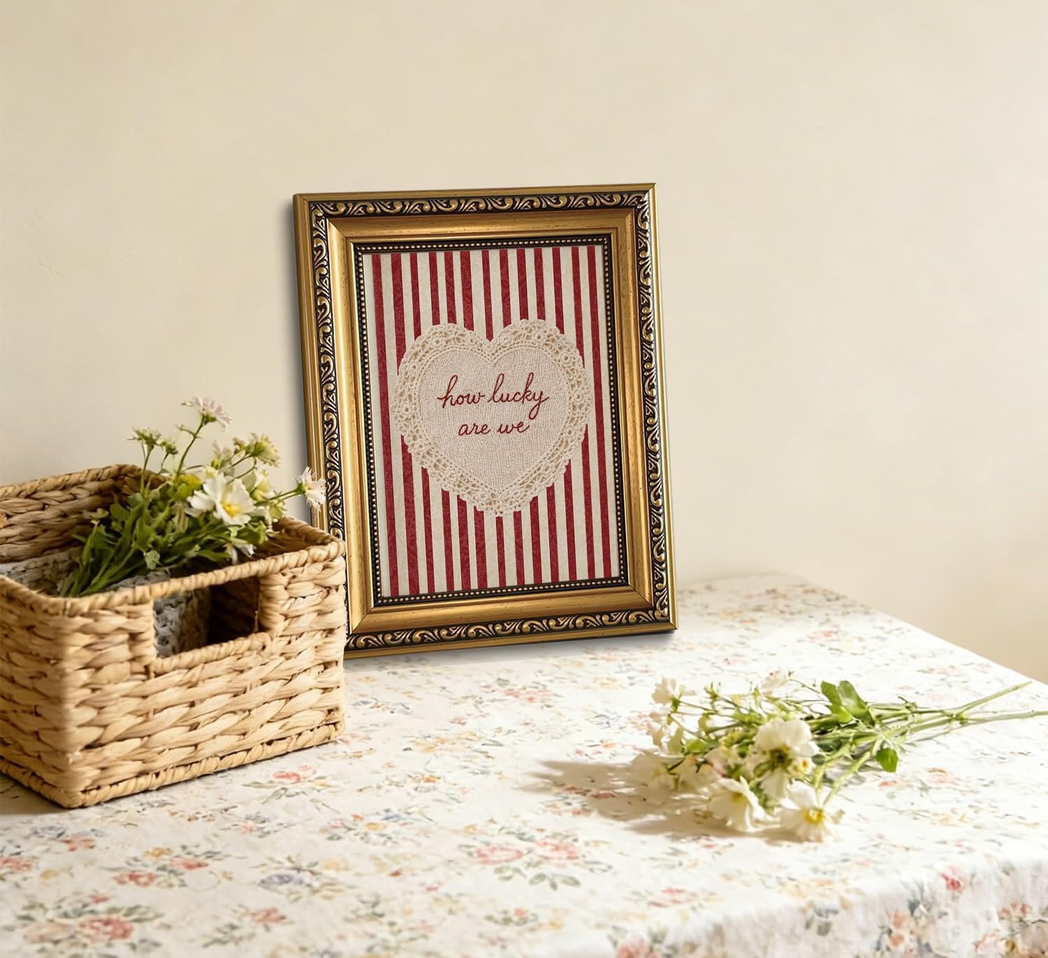 How Lucky Are We Gold Framed Wall Art 8x10in image 2