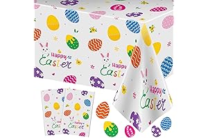 2 Pieces Happy Easter Tablecloth