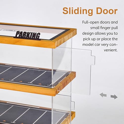 Miniatura 5 de Vitrina a escala 1/64 de 3 niveles de fundición a troquel de garaje para coche, vitrina de 15 plazas de aparcamiento, modelo de exhibición de autos