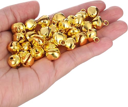 Miniatura 6 de Campanas doradas a granel para manualidades, cascabeles pequeños para envoltura de Navidad, coronas, fabricación de joyas y árbol de Navidad,