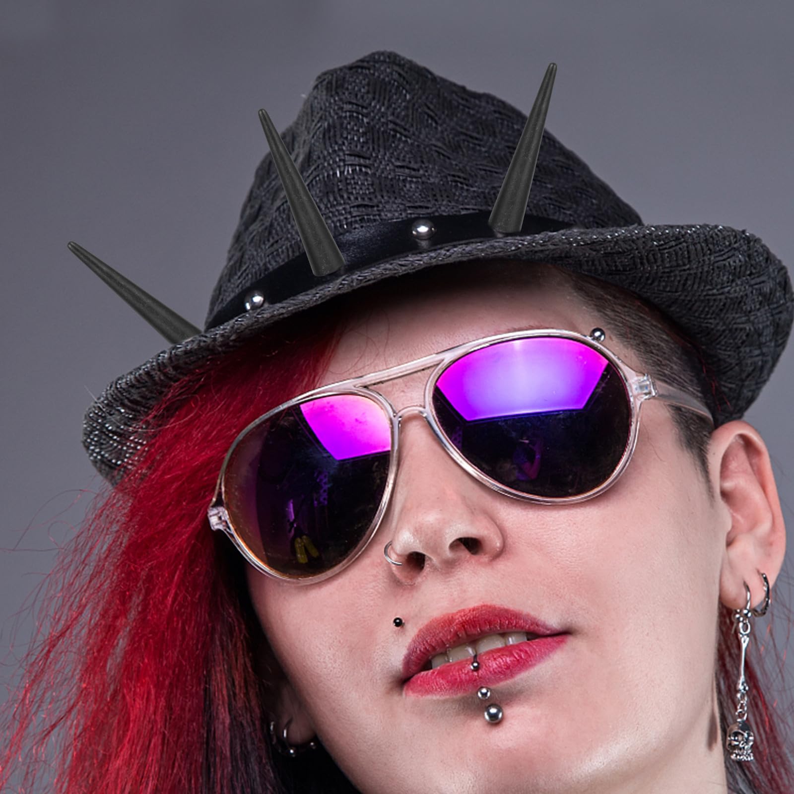 TOYANDONA Remaches Cónicos de Metal Punk de Aleación Negra 30 Piezas