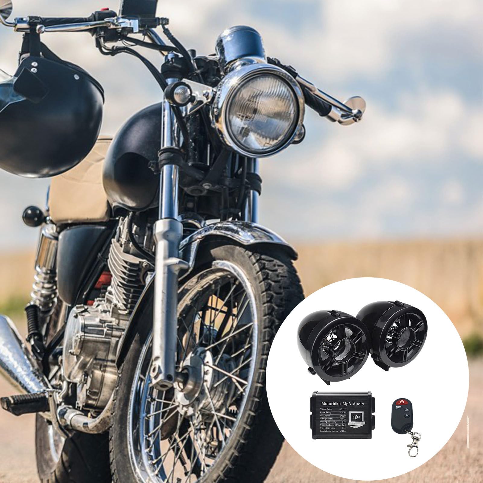 Altavoces Impermeables para Motocicleta, Audio estéreo para Manillar de Motocicleta | de Altavoces estéreo para Manillar para,Amplificador de Audio para con Fuertes