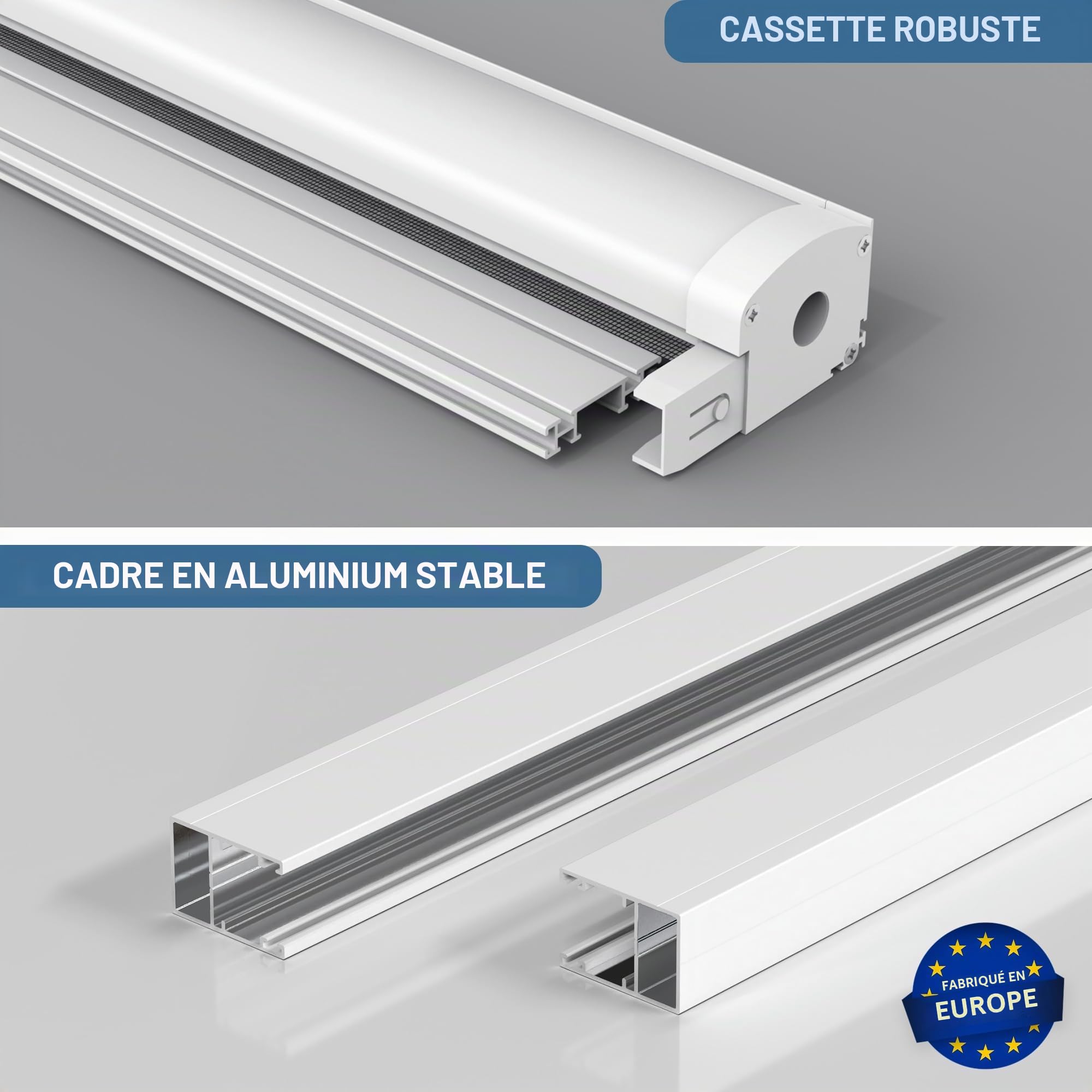 jarolift 4 en 1 Zanzara Moustiquaire Enroulable Pour fenêtres, Cadre En Aluminium, Toile En Fibre De Verre Robuste, 160 x 180 cm (larg x H), Blanc