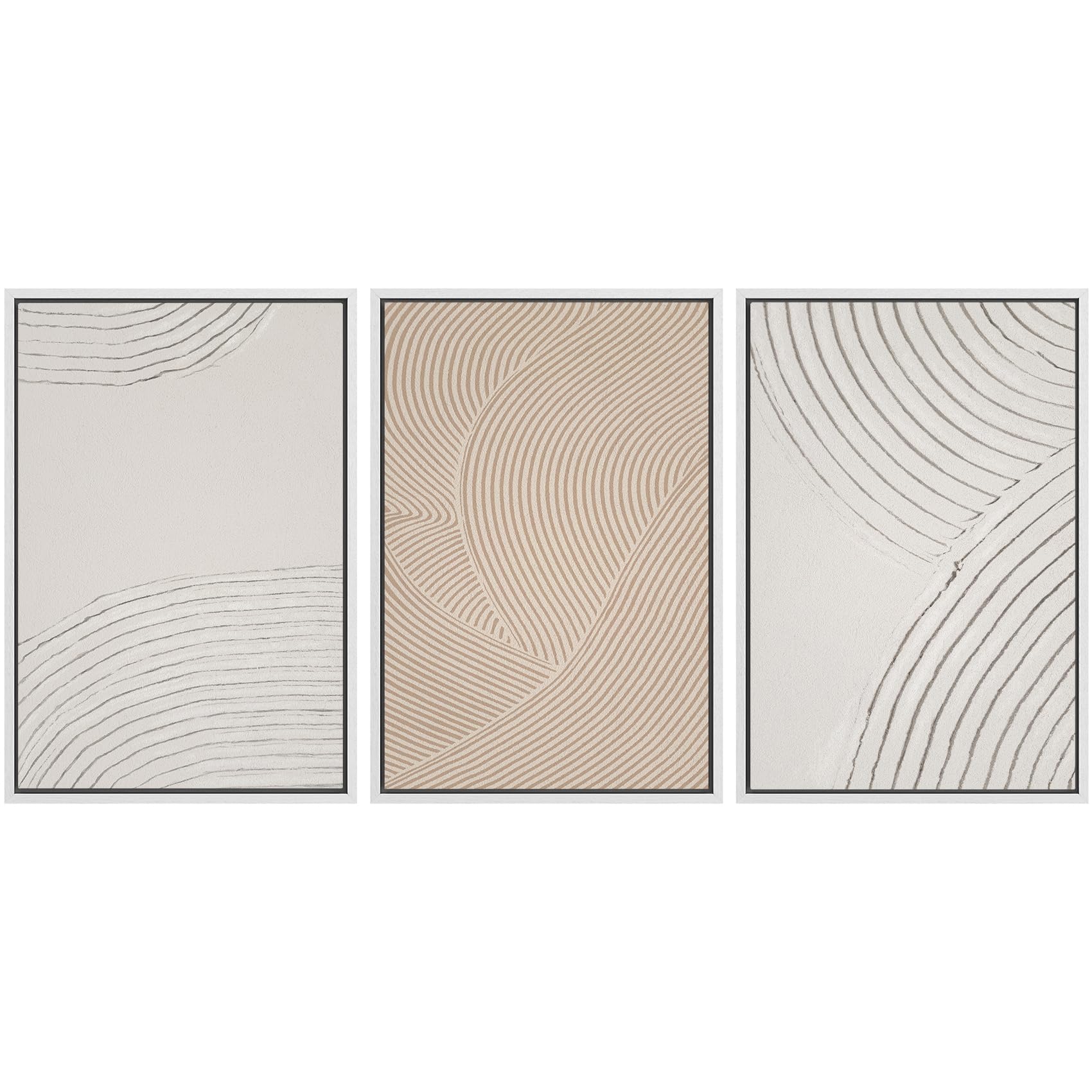 SIGNWIN Framed Canvas Print Wall Art Set Coastal Serenity Abstract Seaside Illustrations Modern Art Decorative Rustic Calm/Zen for Living Room, Bedroom, Office - 24"x36"x3 Natural — view 112