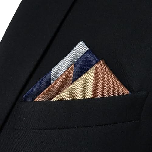 Miniatura 3 de S&W SHLAX&WING Negocio grande elegante del cuadrado del bolsillo para hombre rayado para la chaqueta del traje