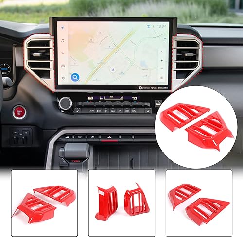 Vista 160 de Cubierta de salida de aire lateral para consola central de automóvil, compatible con Toyota Tundra 2022+ Sequoia 2023+ cubierta de panel de aire