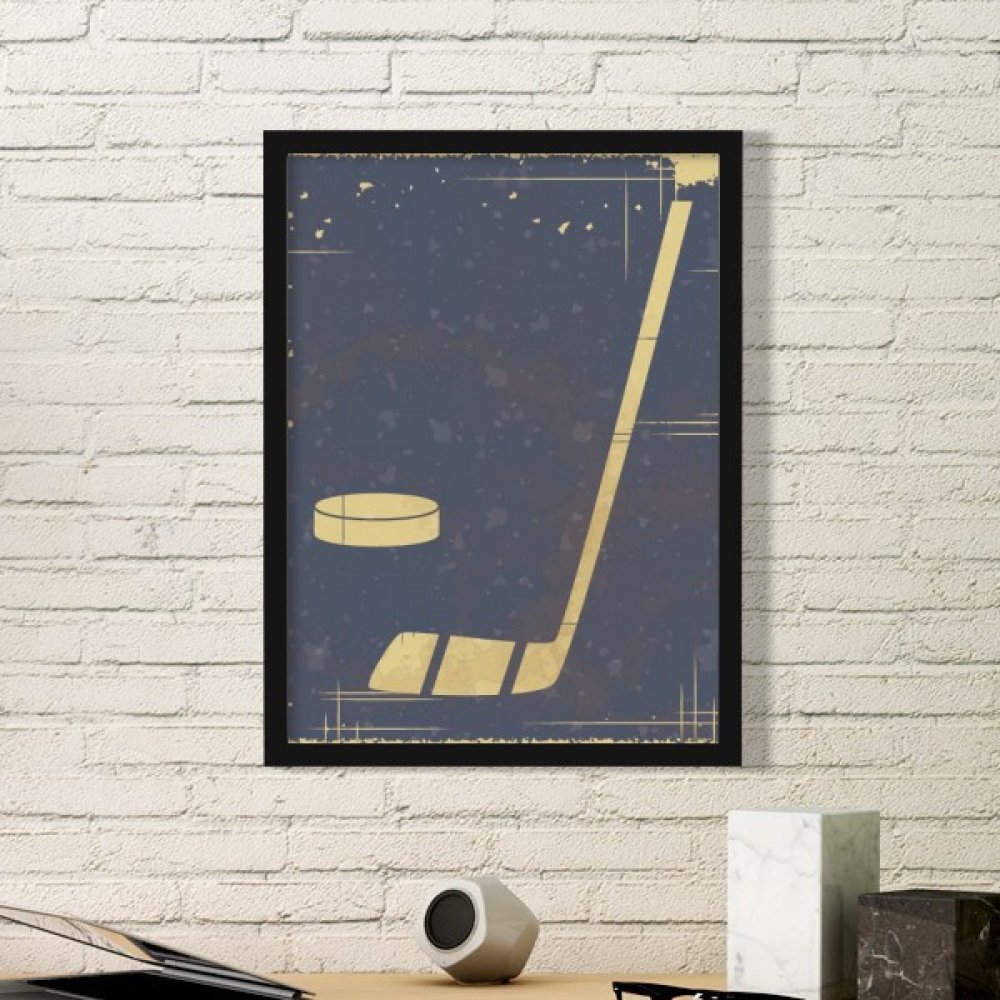 Cadre photo de golf en bois rectangulaire noir petit format bleu