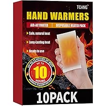 Hand Warmers Disposable 10 Pack - Up to 10 Hours of Heat - Super Long Lasting Air Activated Warmers, All Natural &amp; Portable for Body, Hands &amp; Toes - Odorless Hot Warmer Gifts for Winter Work