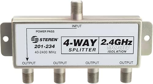STEREN 4-Way 2.4GHz 90dB 1 Port Power Pass DC Passing