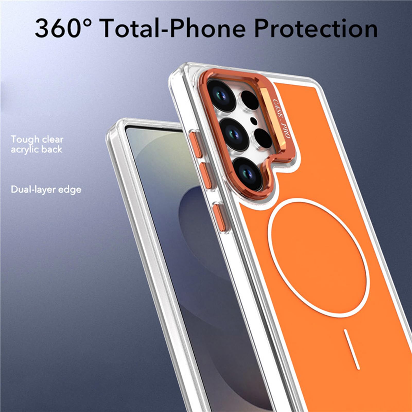 Przezroczyste etui do Samsung Galaxy S26 Ultra/S26+/S26, metalowa ramka na obiektyw stojak anty-żółty magnetyczny pokrowiec odporny na wstrząsy, czarny, S26+