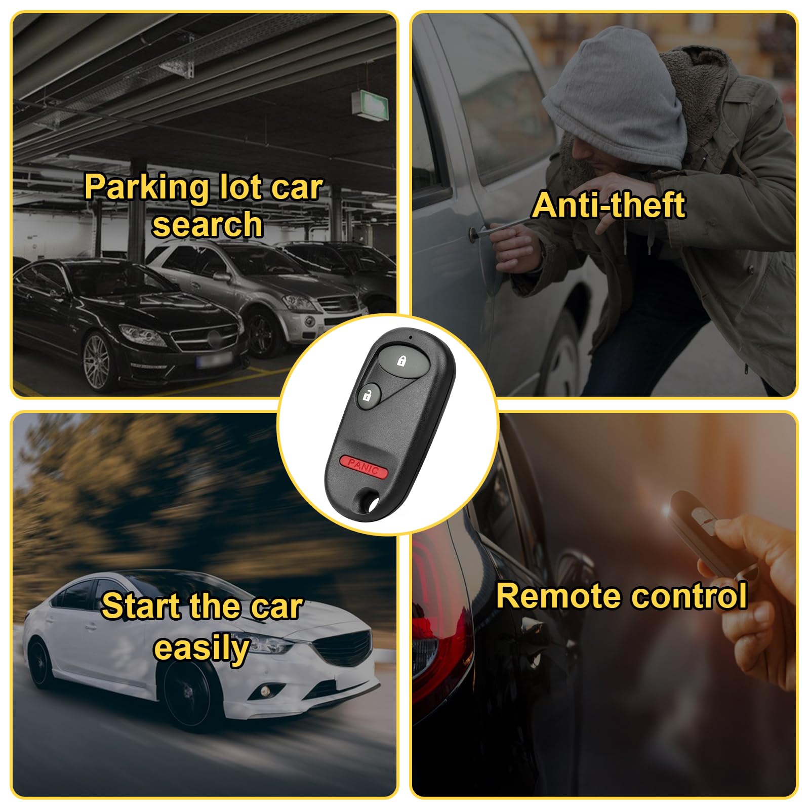 Replacement Key Fob For Honda Civic & Pilot 2001-2007 | Fits NHVWB1U523, NHVWB1U521 | Easy Self-Programming