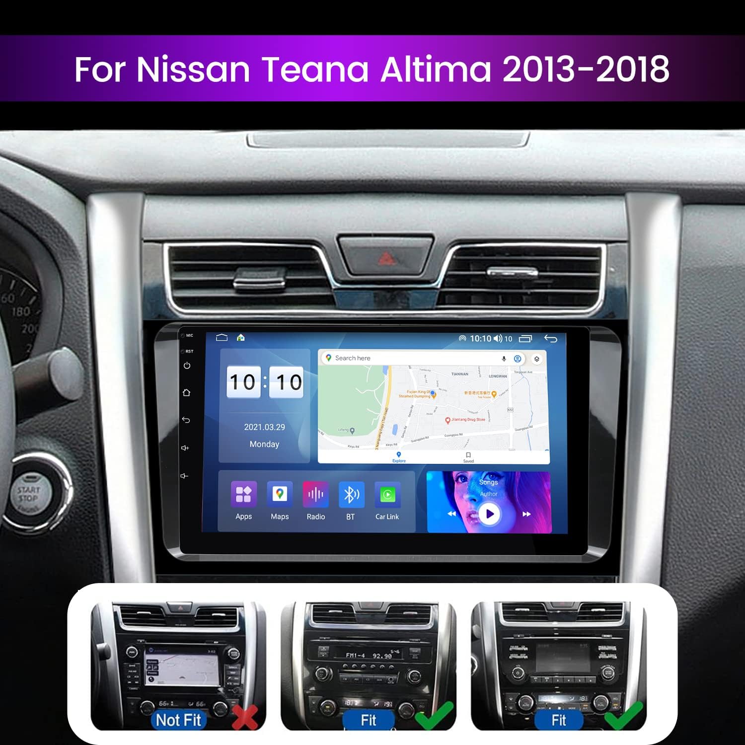 fellostar android 11 stereo radio for nissan teana altima 2013 2014 2015 2016 2017 2018 gps navigation head unit built in carplay android auto ips dsp
