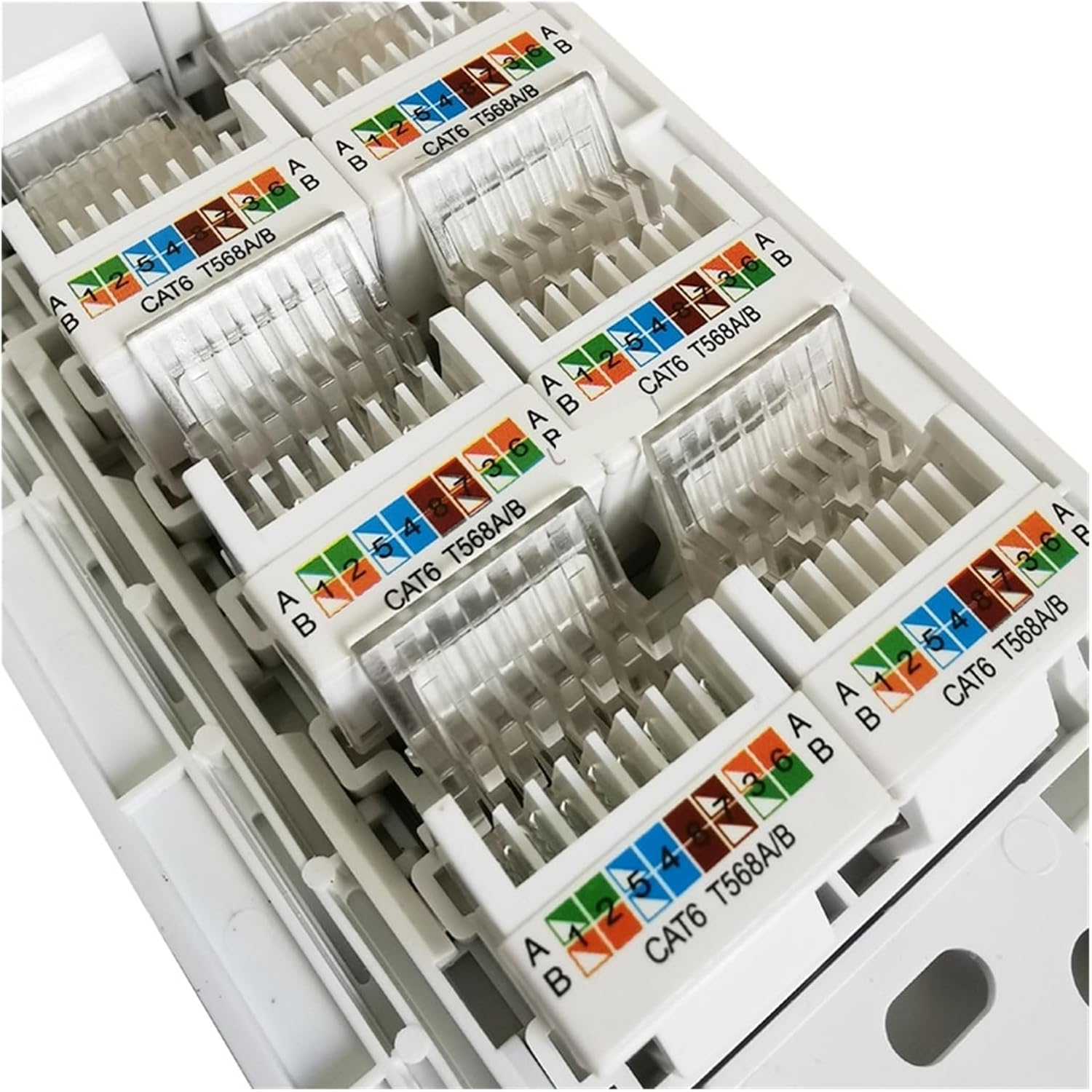 12-Port CAT5E CAT 6 RJ45 Ethernet LAN Wall Panel 118-Type Internet Panel Outlet(Square Panel CAT6)