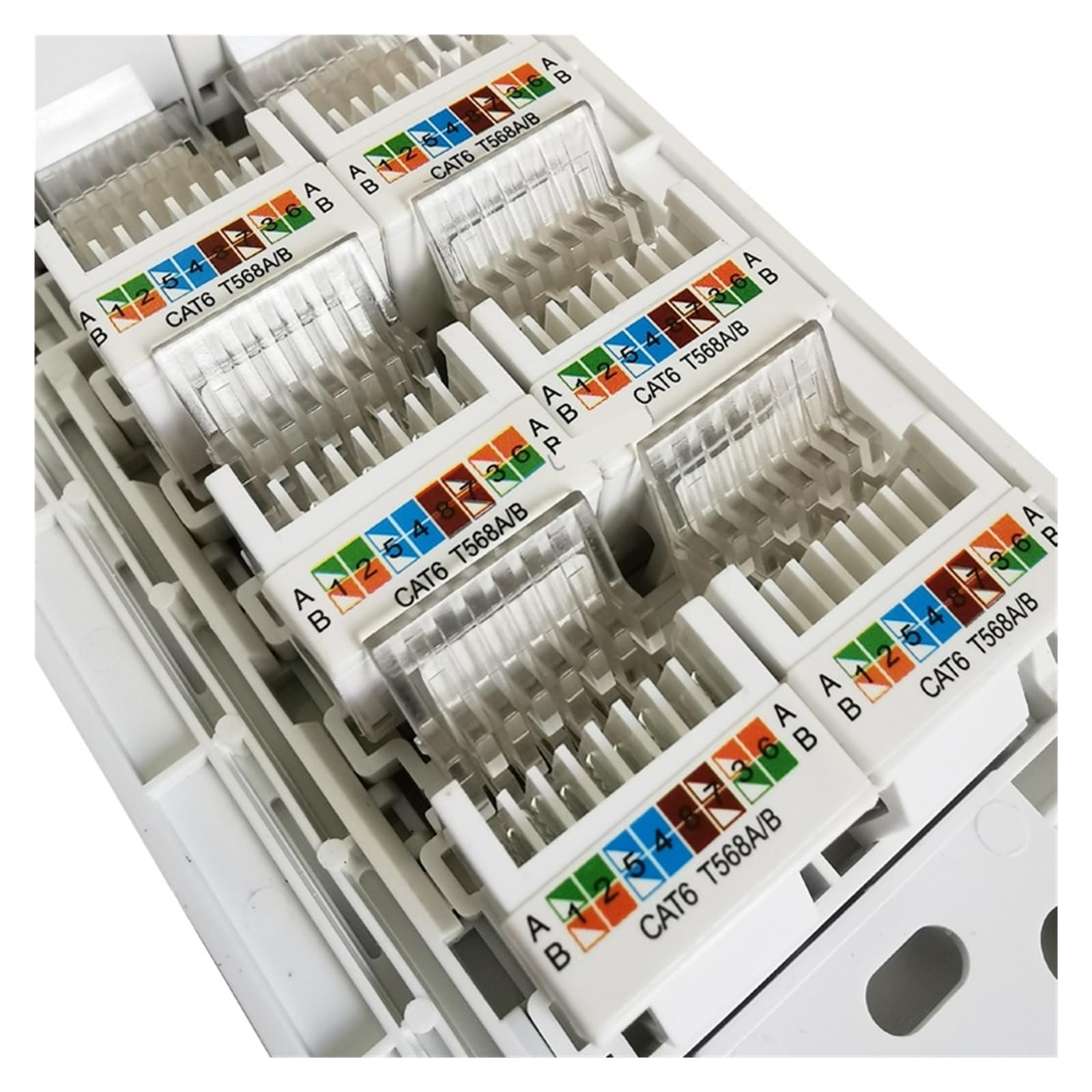 Pannello a parete LAN Ethernet RJ45 CAT5E CAT 6 a 12 porte, presa for pannello Internet tipo 118(Rectangle Panel CAT6)