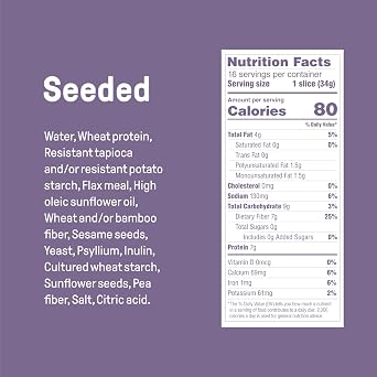 Carbonaut Low Carb Bread, Keto Bread, Keto-Certified Food, Snack, Meals, Non-GMO, Vegan Bread Pack of 8 (Low Carb Seeded)