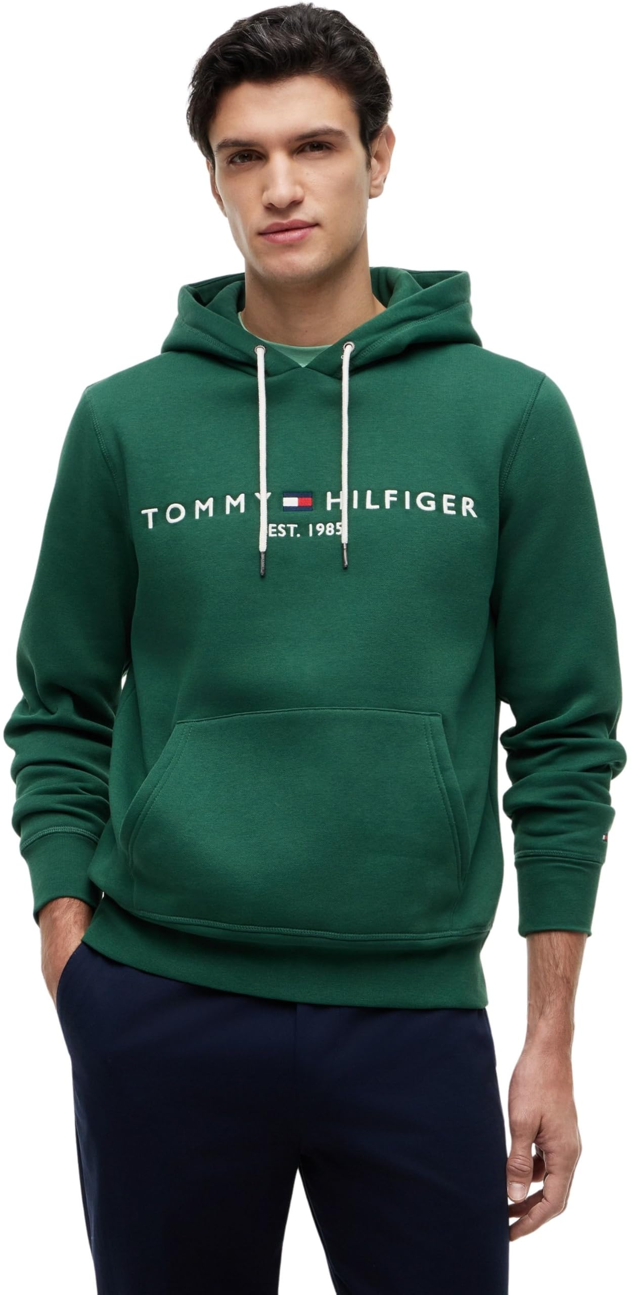 Tommy Hilfiger Men's Green Logo Hoodie in Size M, Sports Direct