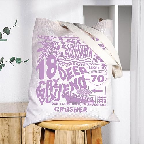 Miniatura 5 de BWWKTOP Bolsa de lona para álbum de cantante pop inspirada en la letra de la canción, bolsa de comestibles para mujeres y niñas, Nadie odia a Tg