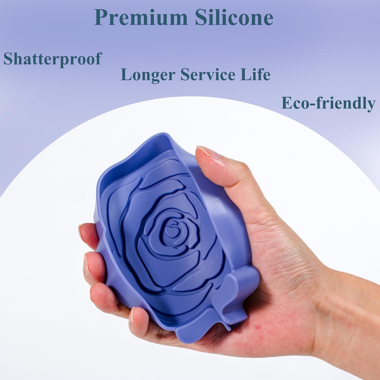 3PC Self-Draining Silicone Soap Dish, Soap Holder/Tray/Saver for Shower, Bathroom, Kitchen, Bathtub, Keep Soap Dry and Easy to Clean (Dark Color)