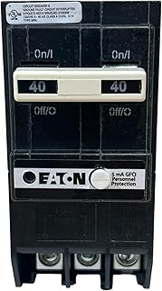 Eaton BRN240GF BR GFCI Circuit Breaker, Ground Fault, Pigtail Neutral, 40 A, 10 KAIC, Two-Pole, 120/240 V