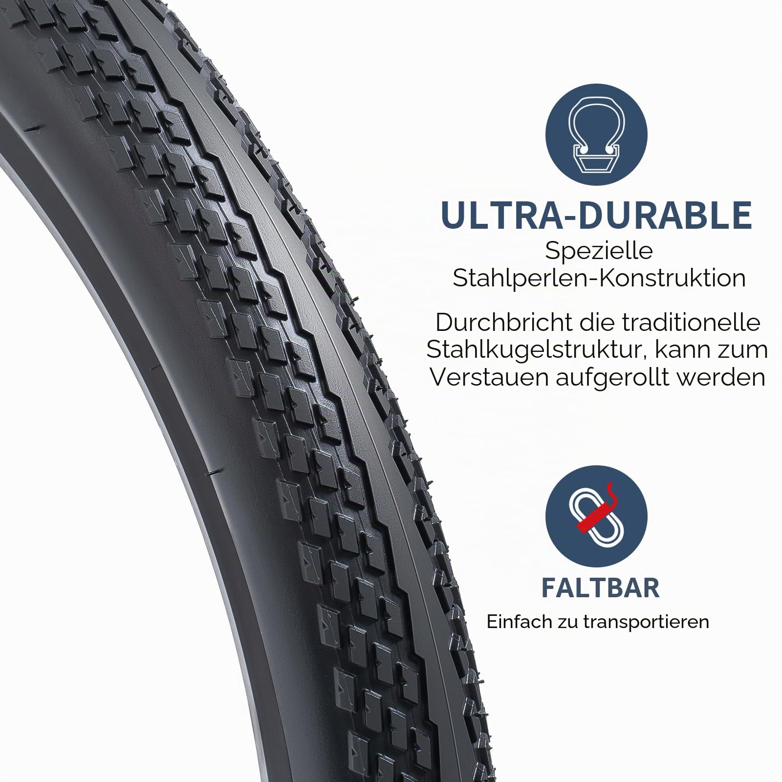 YunSCM 2Pcs Faltbare 20 Zoll Fahrradreifen 20x1.50 Mantel 40-406 kompatibel 20 x 1.50 Stadt/Straße Reifen