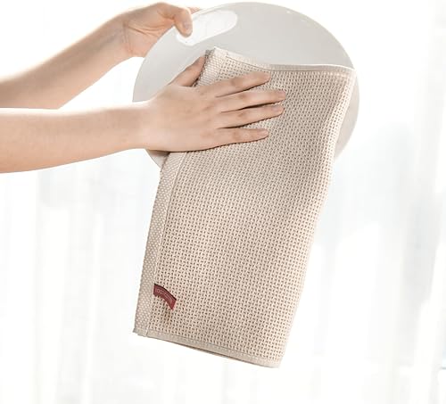 Miniatura 3 de Artoid Mode Juego de 6 paños de cocina de 100 % algodón con tejido de gofre, 12 x 12 pulgadas, ultra suaves, absorbentes, de secado rápido, juego de