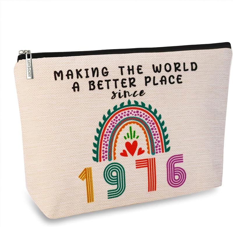 Necessaire de maquiagem ancpeany 1976, retangular, com zíper, 1 unidade