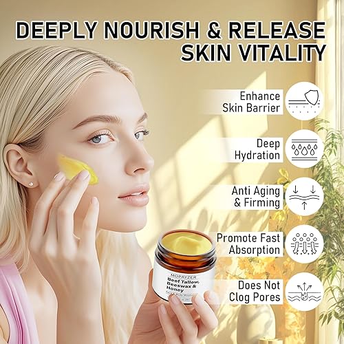 Miniatura 3 de Sarga de ternera para la piel, bálsamo de sarga batida para cara y cuerpo, hidratante de sarga de carne alimentada con hierba con sebo, cera de