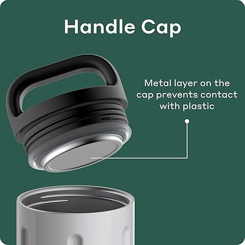 Miniatura 3 de BOBBER Botella de agua térmica de acero inoxidable de 26 onzas con asa en la tapa, 100% a prueba de fugas, fácil de limpiar y apta para