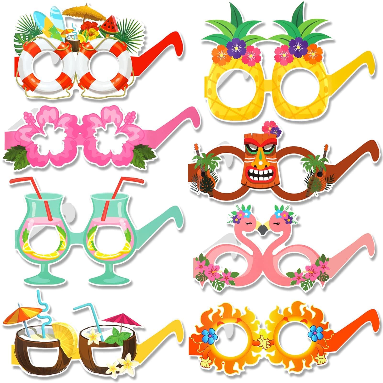 Party Sunglasses - 16 Pairs Funny Hawaiian Glasses, Funny Beach Sunglasses, Tropical Party Glasses, Summer Party Supplies, Kids Party Gifts, Fancy Photo Props for Adults, Beach Themed Party Supplies