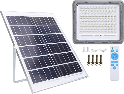Miniatura 5 de Aramox Luz solar de inundación alimentada por la pared 400W 600PCS LED Cuentas Luz de seguridad Panel monocristalino ajustable para uso al aire libre