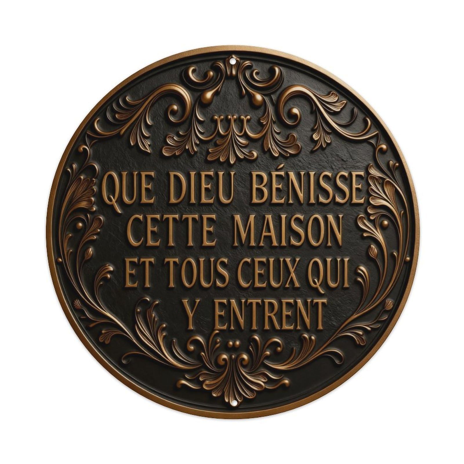 Zlatcbu Vintage French God Bless This House Metal Tin Sign Retro Wall Art Poster, Decor For Home Living Room Bar Cafe Garage, 8X8 Inch