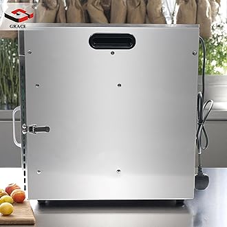 Grace Commercial Food Dehydrator Machine 12 Tray 1000W Digital Adjustable Timer And Temperature Control Dryer for Jerky, Herb, Meat, Beef, Fruit And To Dry Vegetables Stainless Steel